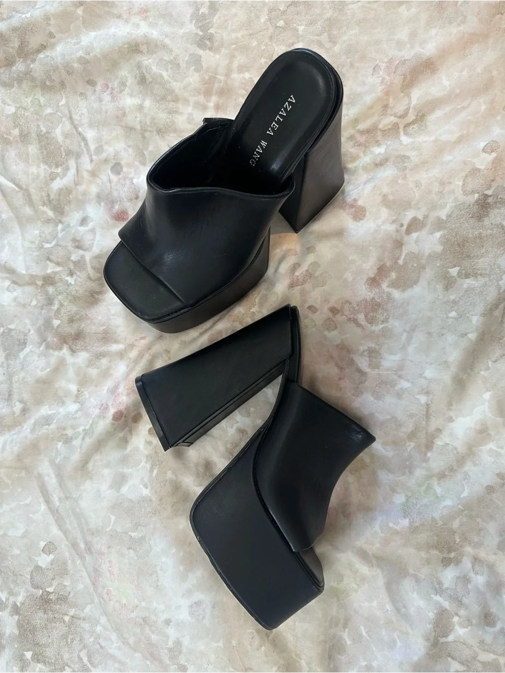 Dolls Kill Black Chunky Platform Mule Heels